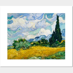 Wheat Field with Cypresses Posters and Art